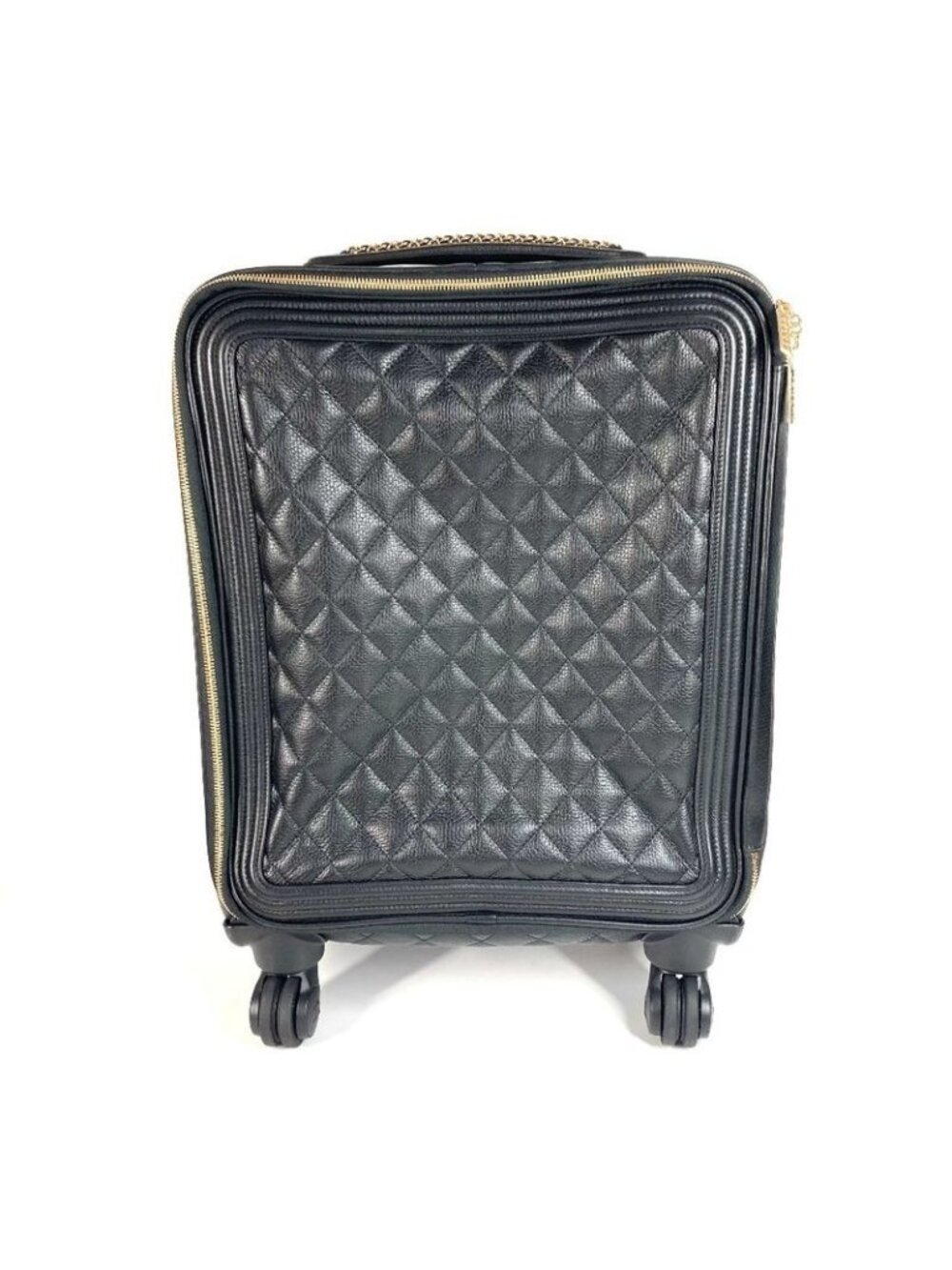 Chanel Carry Bag CC Logo Caviar Leather Black